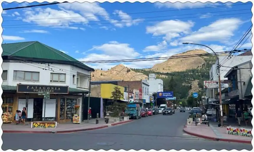 The town of Esquel at the foothills of mountains in Argentina