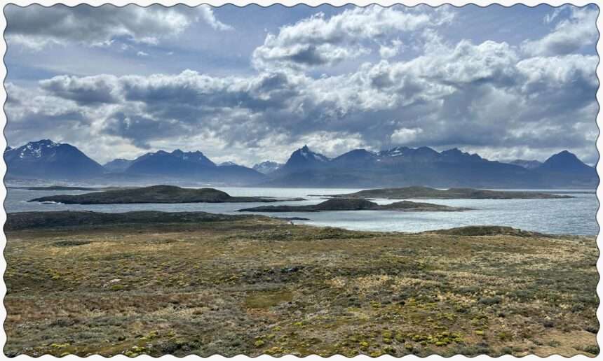 Overlooking the landscape around the Beagle Channel of Ushuaia