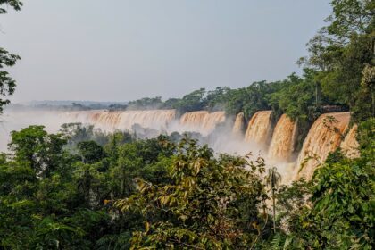 A large set of waterfalls coming out of the jungle - Iguazu Falls from the Argentina Side