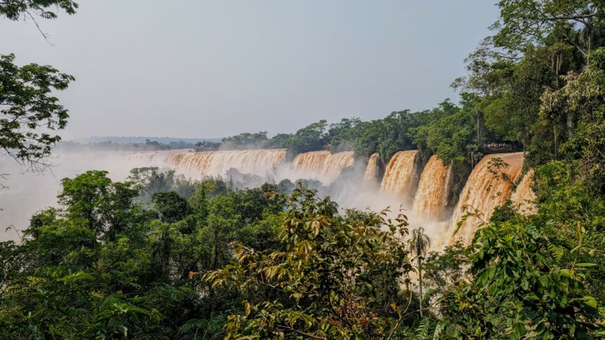 A large set of waterfalls coming out of the jungle - Iguazu Falls from the Argentina Side