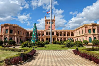 A large presidential palace, visited as part of the Asuncion itinerary in Paraguay