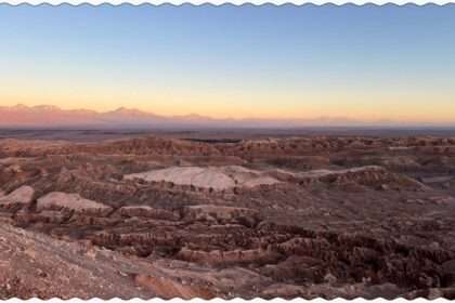 A rocky and sandy landscape in the Atacama desert