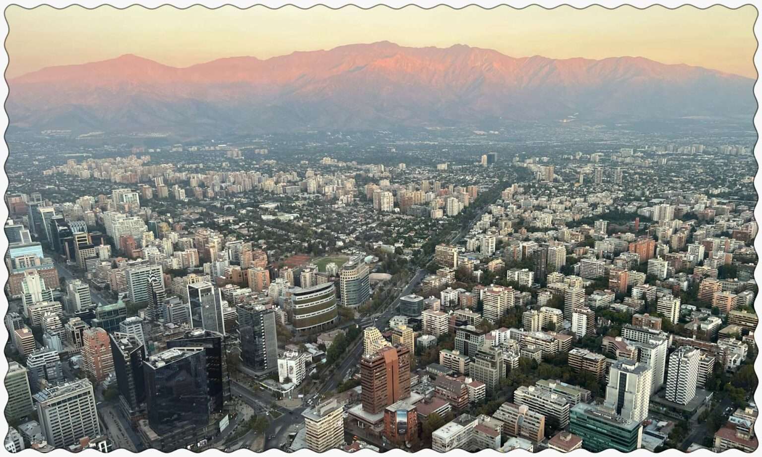 Views of Santiago and the mountains from Sky Costanera, the tallest building in South America