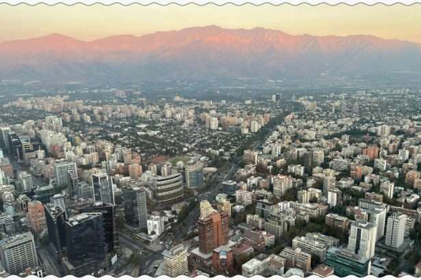 Views of Santiago and the mountains from Sky Costanera, the tallest building in South America