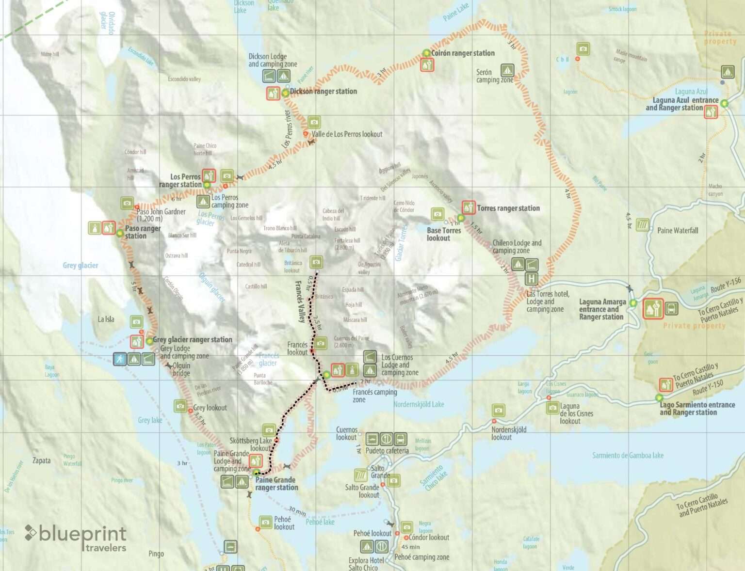 Torres del Paine W Trek Map - Day 3