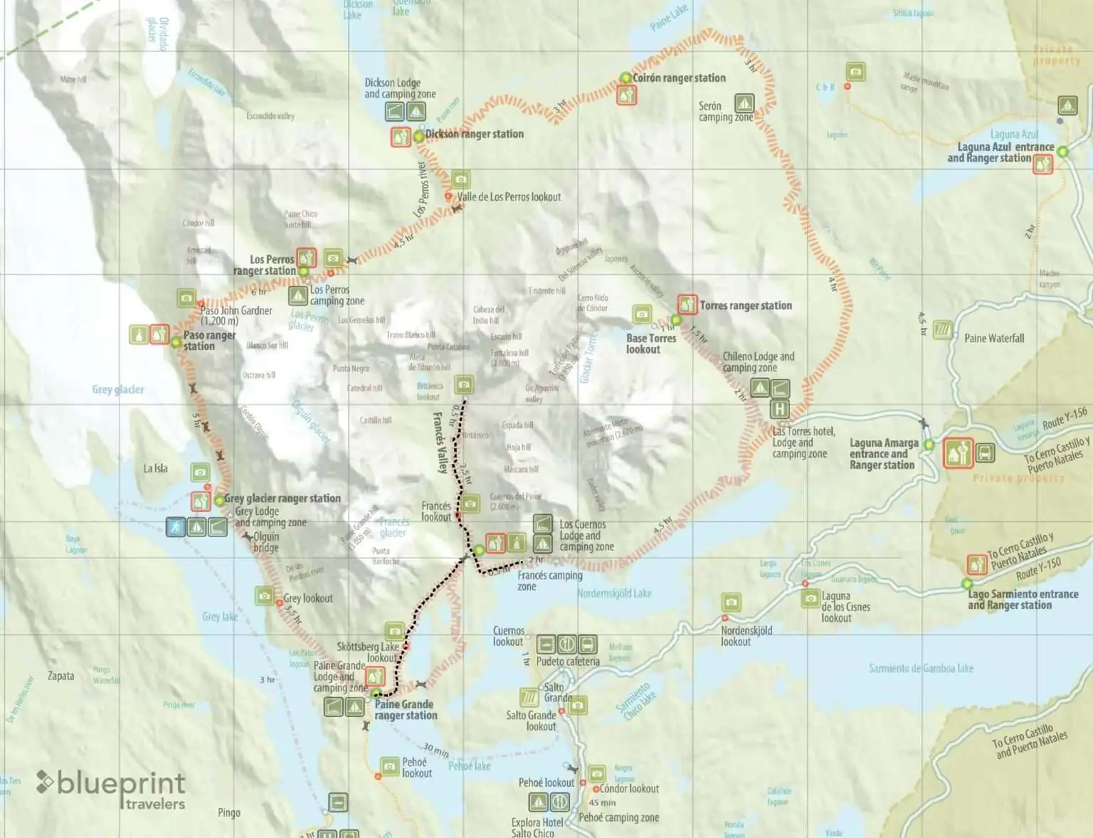 Torres del Paine W Trek Map - Day 3