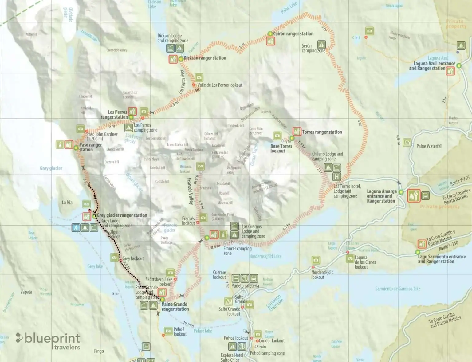 Torres del Paine W Trek Map - Day 4