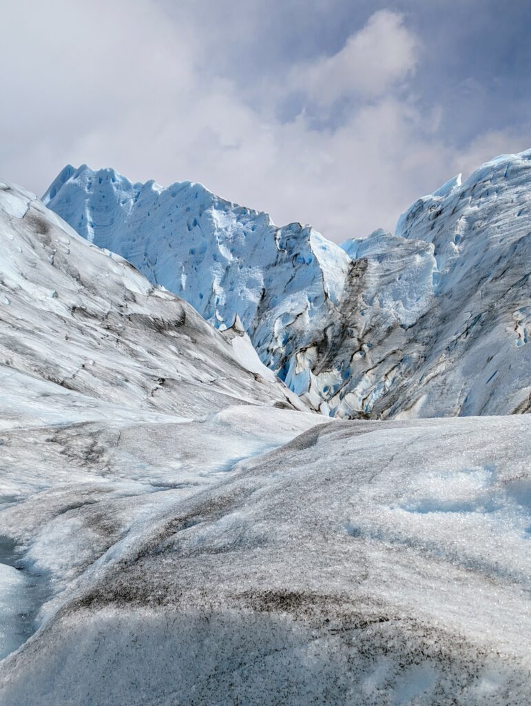 Looking up a large glacier