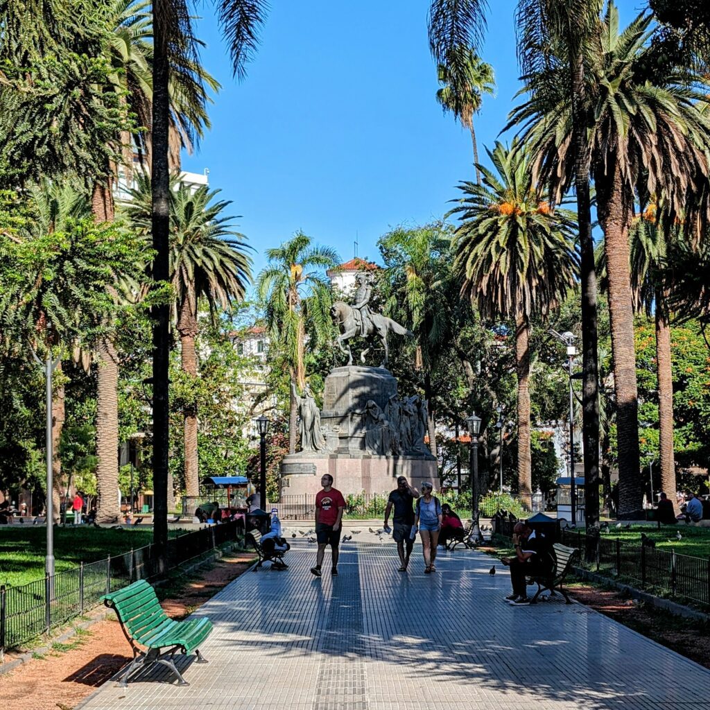 The center square of Salta that can be seen when visiting Salta