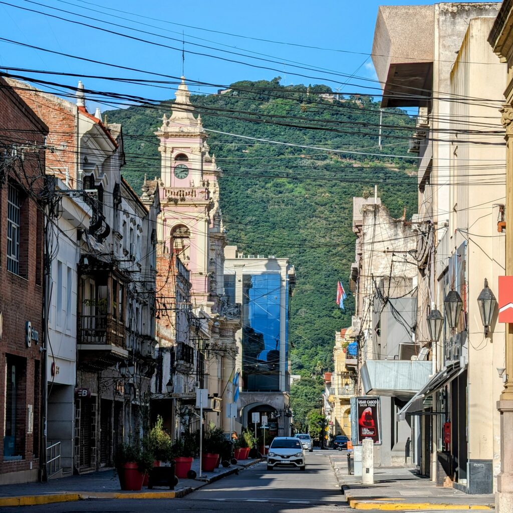 A street with colonial Spanish architecture that can be explored when visiting Salta
