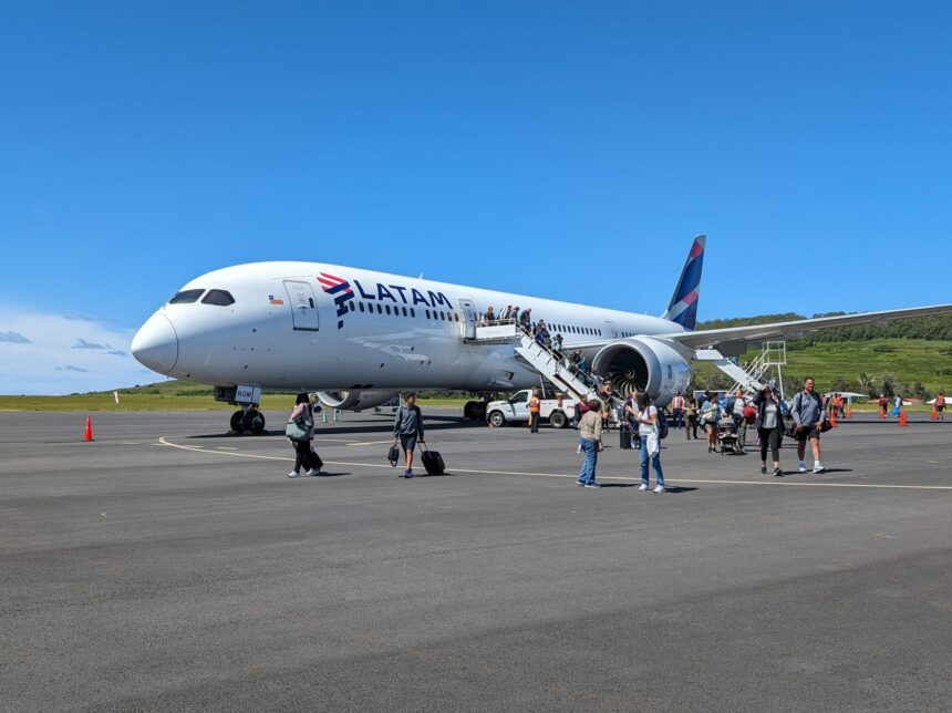 A plane on a tarmac for a trip where you may need long term travel insurance
