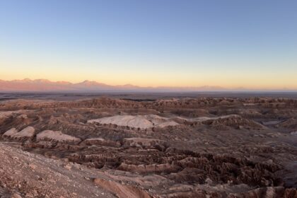 A rocky and sandy landscape in the Atacama desert