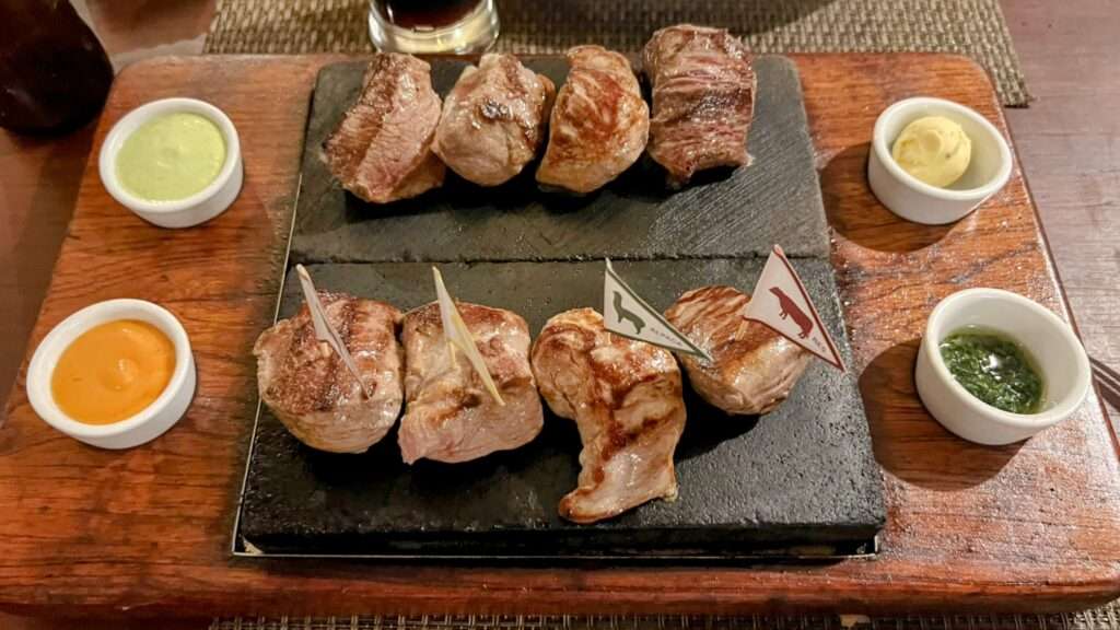 The meet sampler from at a restaurant in Arequipa