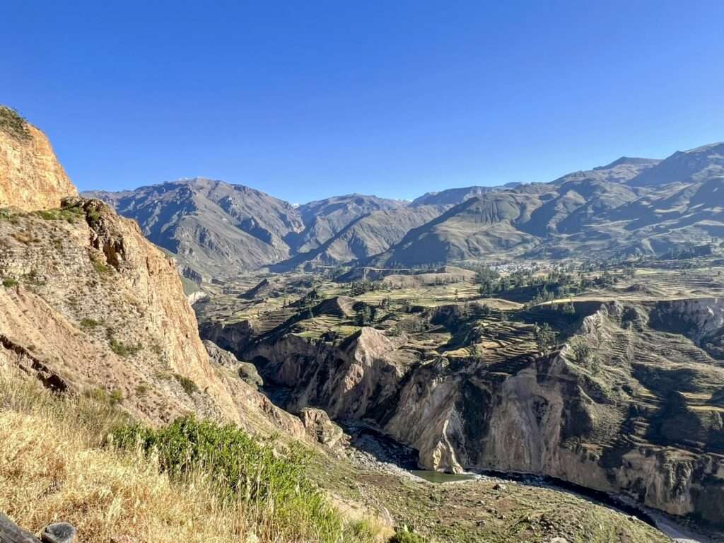 The view into the Colca Canyon when traveling from Arequipa to Colca Canyon, Peru