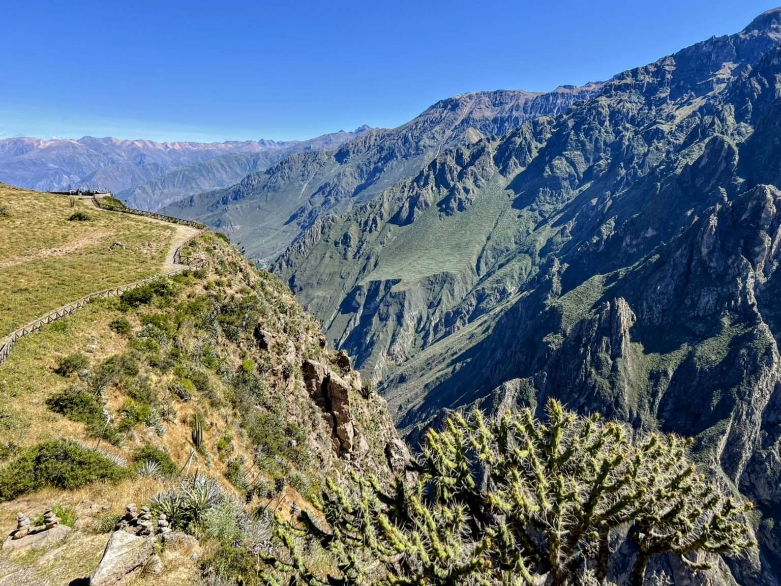 The view into the Colca Canyon when traveling from Arequipa to Colca Canyon, Peru