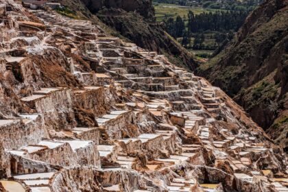 The Salineras de Maras, incredible salt mines that can be visited on the Sacred Valley tour and one of the things to do in Cusco