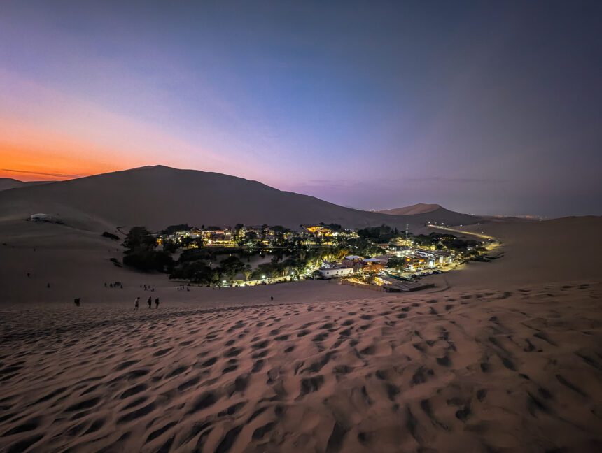 An oasis in the middle of a desert and one of the things to do in Huacachina
