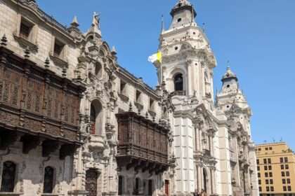 The Archbishop's palace and cathedral in the historic center for your Lima itinerary