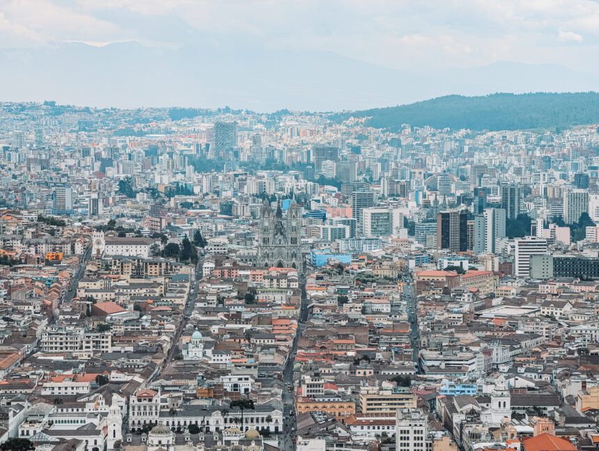 A view of Quito's historical center from El Panecillo Hill and one of the places to consider when thinking about where to stay in Quito