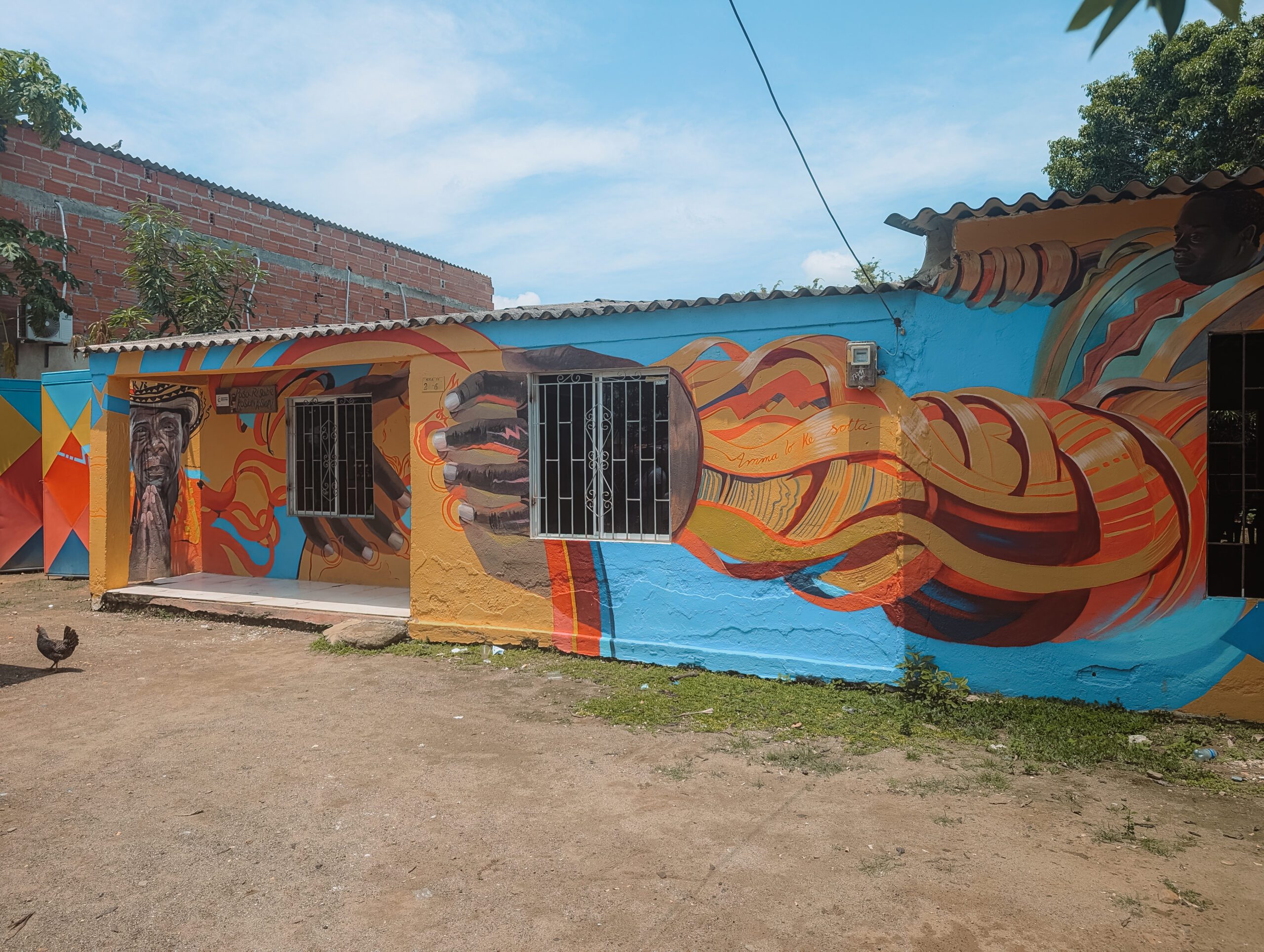 One of the murals found within Palenque, Colombia