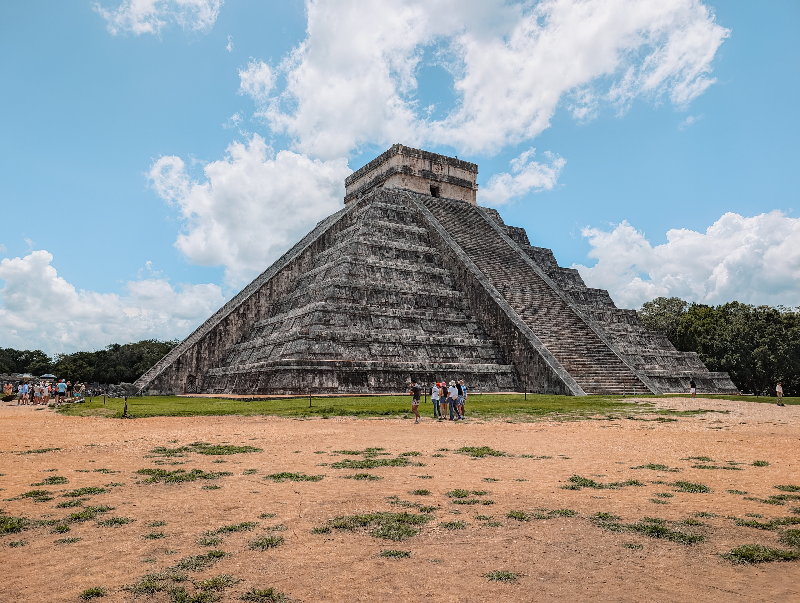 The famous pyramid of Chichen-Itza, considered to be one of the New 7 Wonders of the World and one of the most visited archaeological sites in Mexico