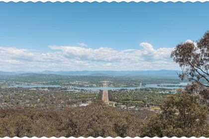 A view of the greater Canberra city from an overlook when visiting Canberra