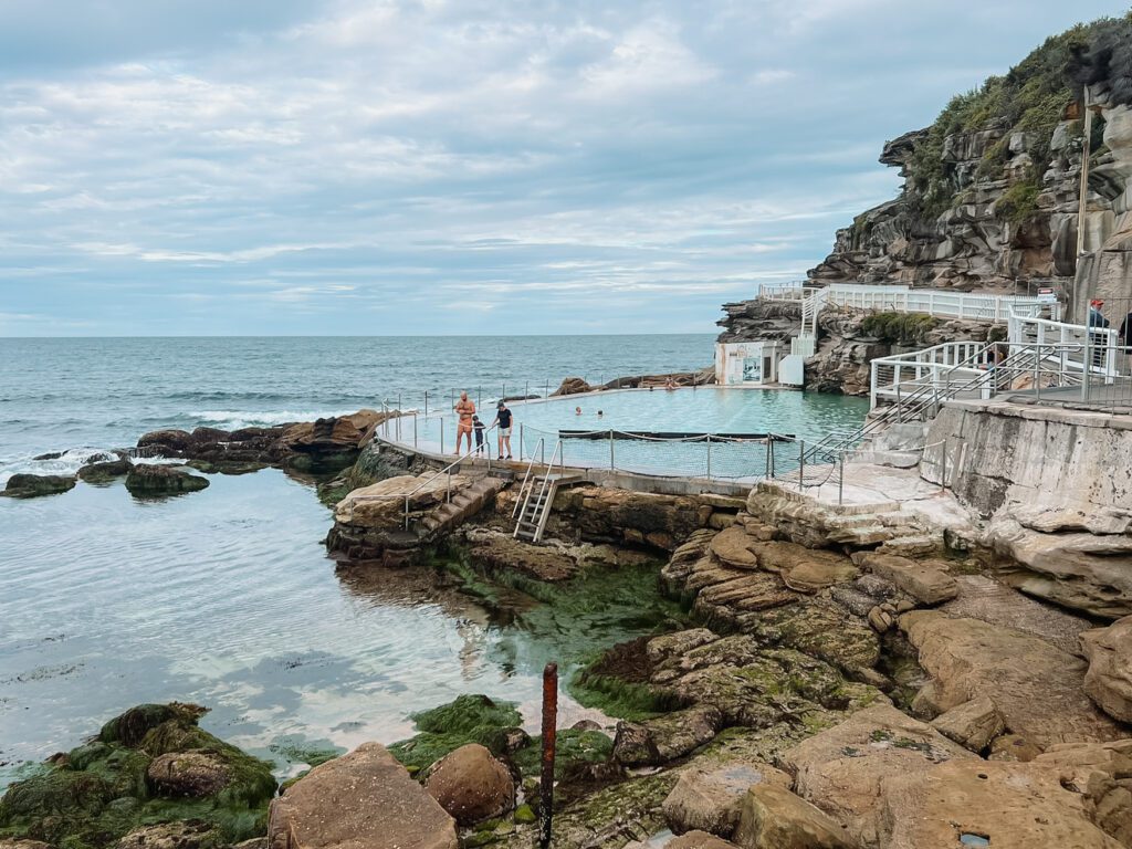 One of the beach pools built into the rocky coastline of Sydney, Australia