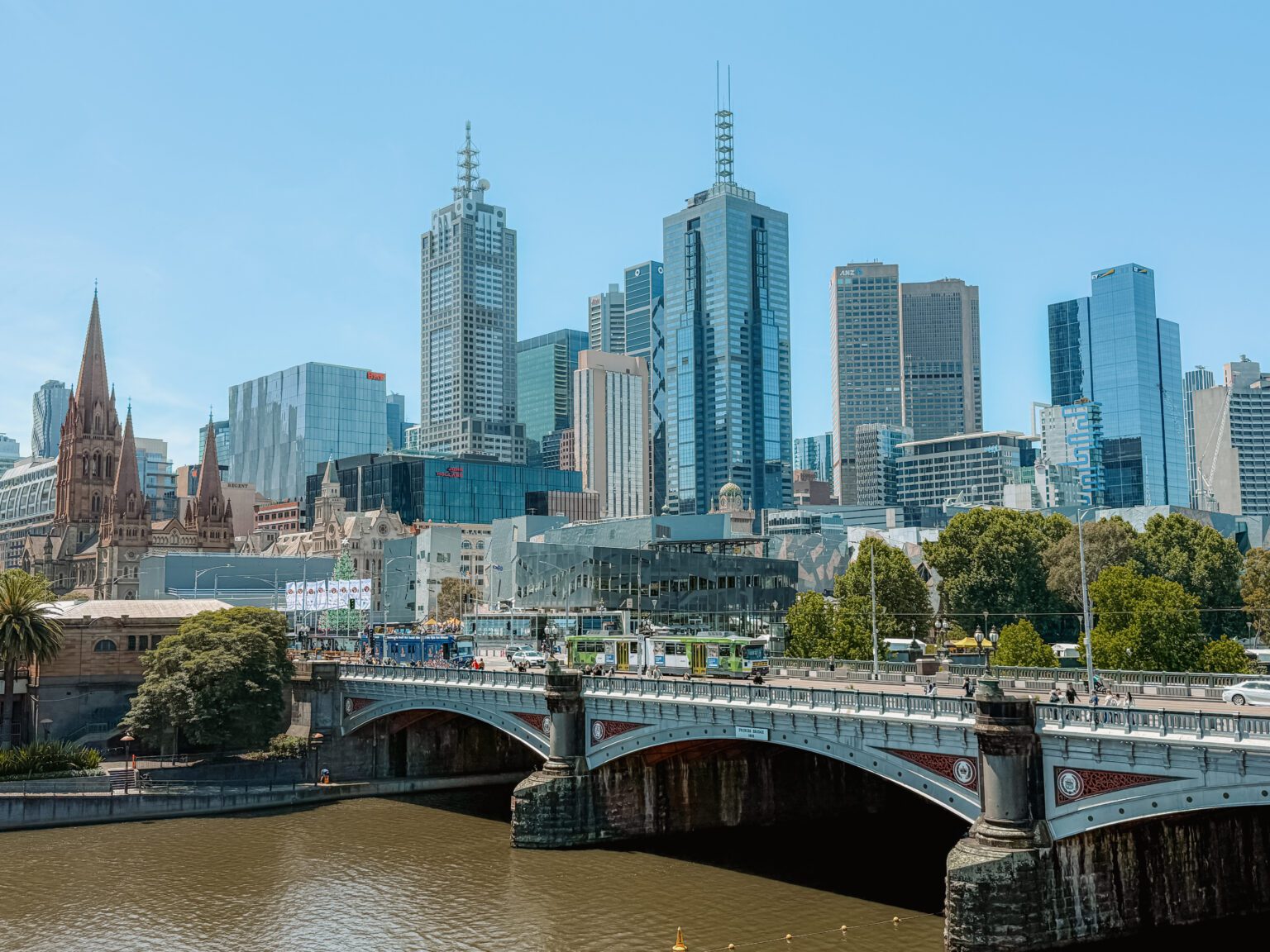 The city skyline of the Central Business district of Melbourne, Australia