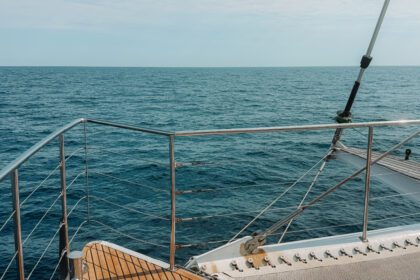 View from the catamaran on the ocean - great barrier reef day trip from Cairns