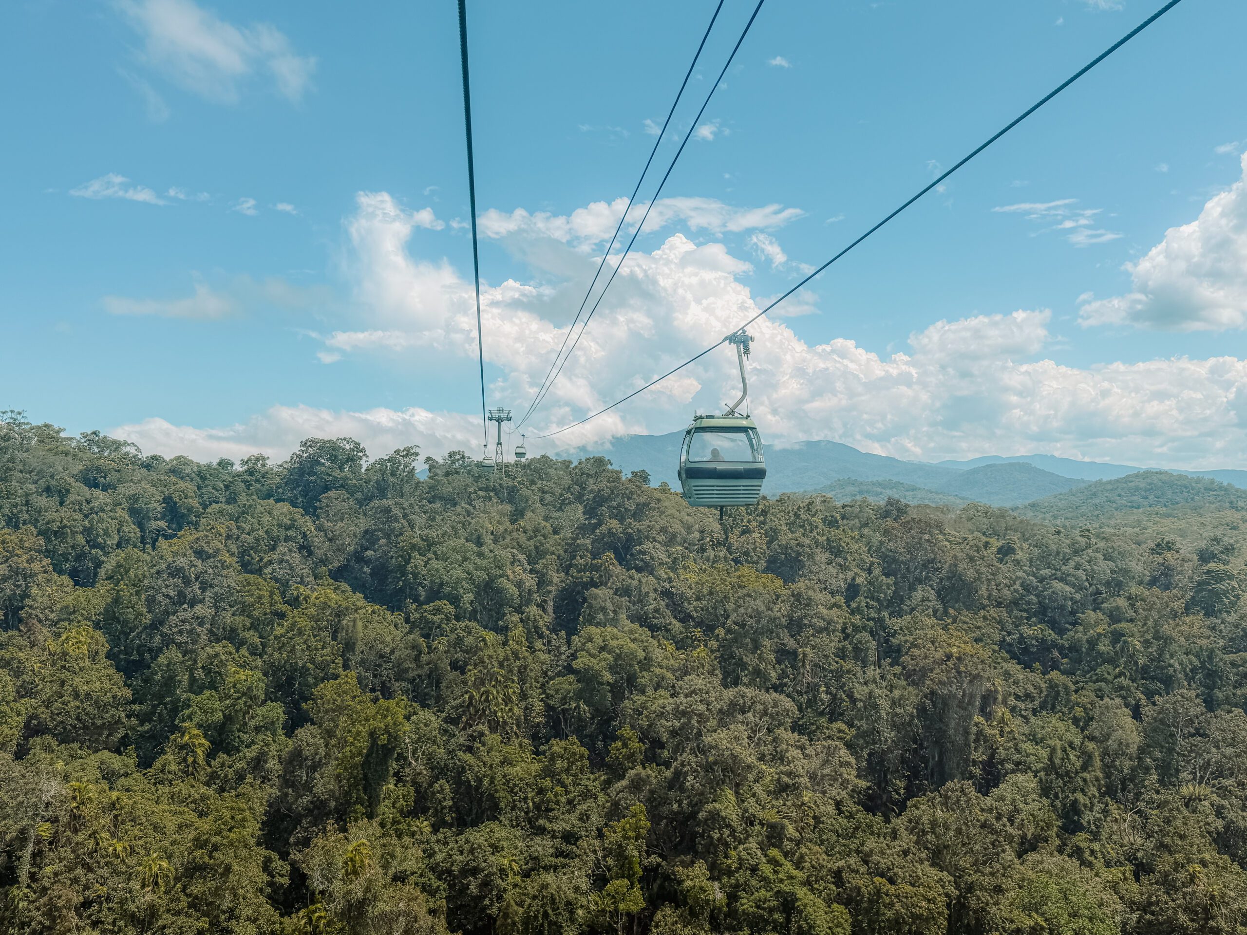 A gondola going over a forest - 3 day Cairns itinerary