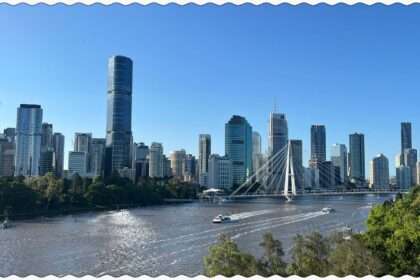 The skyline of Brisbane over the river that runs through it