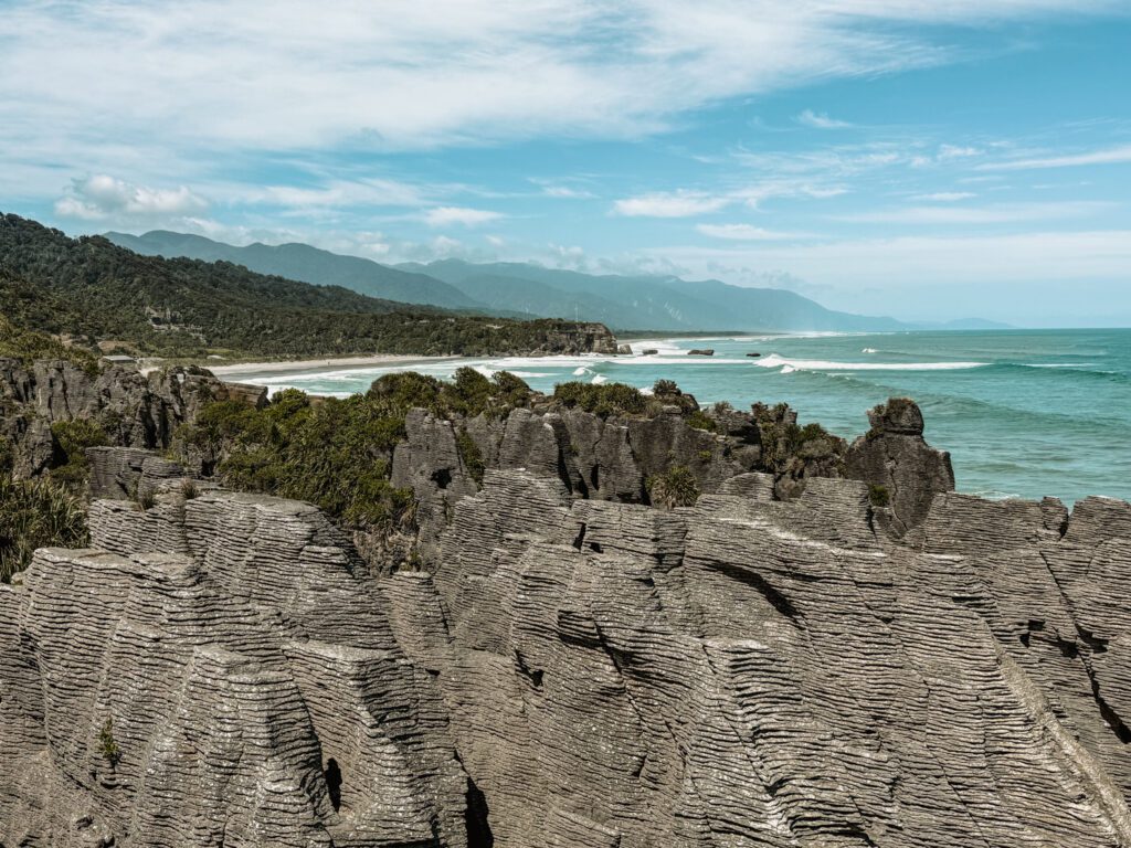 Rocks in a unique formation along the coastline of the West Coast