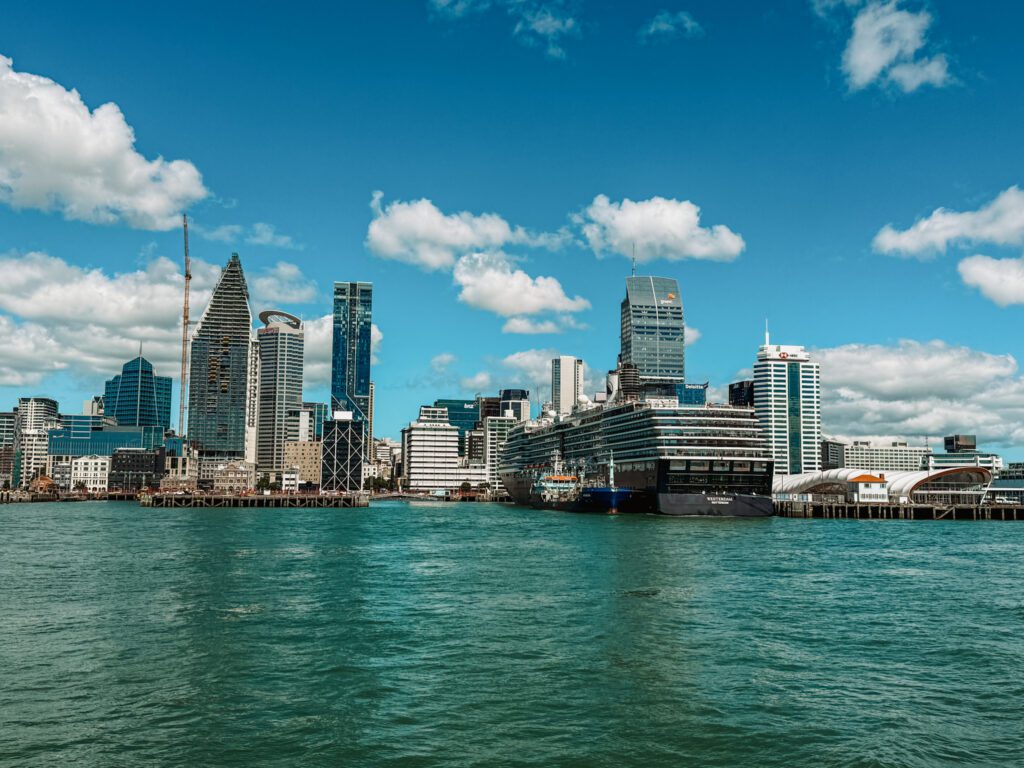 The view from the ferry looking back at Auckland
