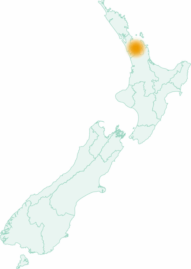 A map of new zealand with a dot on one of the wine regions of New Zealand