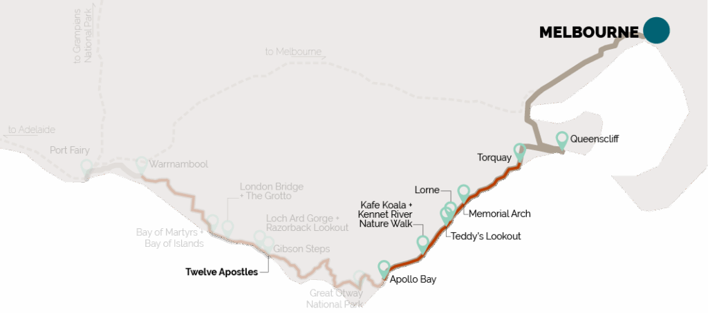 Great Ocean Road Itinerary map
