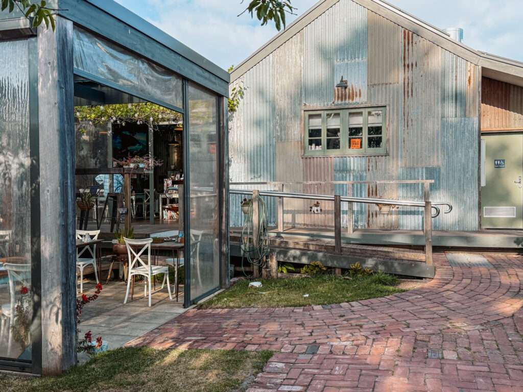 The exterior of a cafe in a greenhouse - how to get to Kangaroo Island