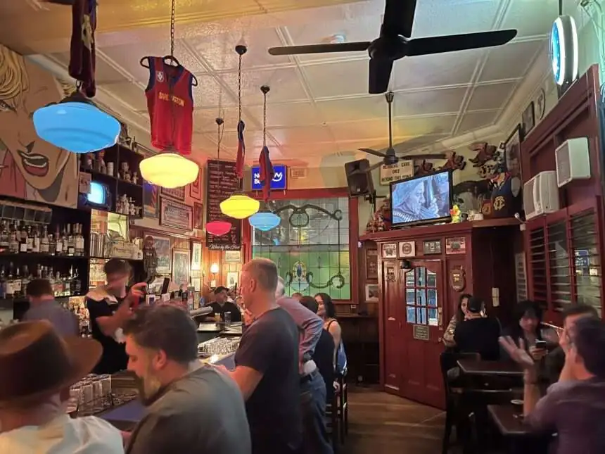 The interior of a pub full of people in one of the best Australia restaurants