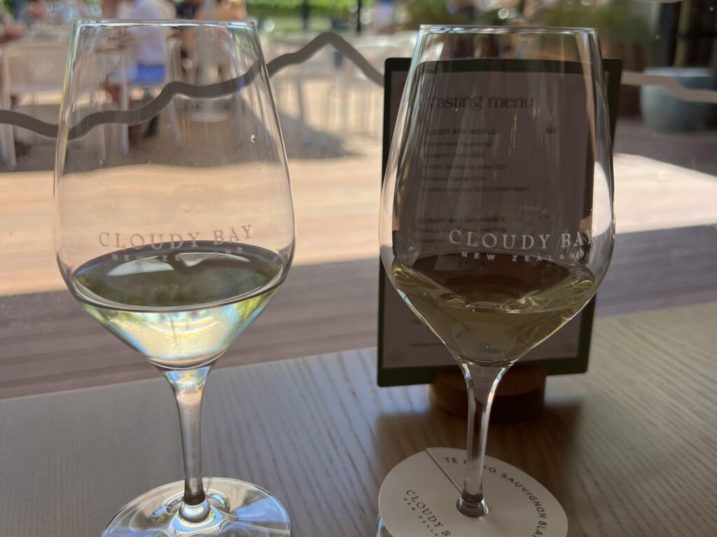 Two glasses of white wine to show some of new zealand food and drinks