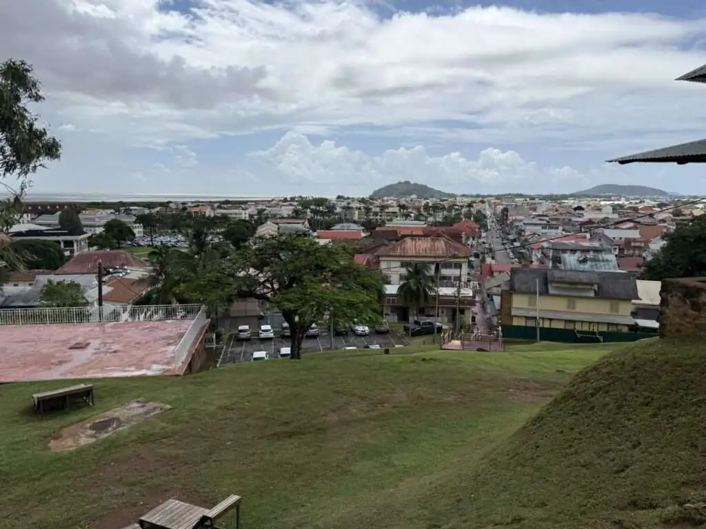 One of the top things to do in Cayenne is get the view of the town from the top of the hill