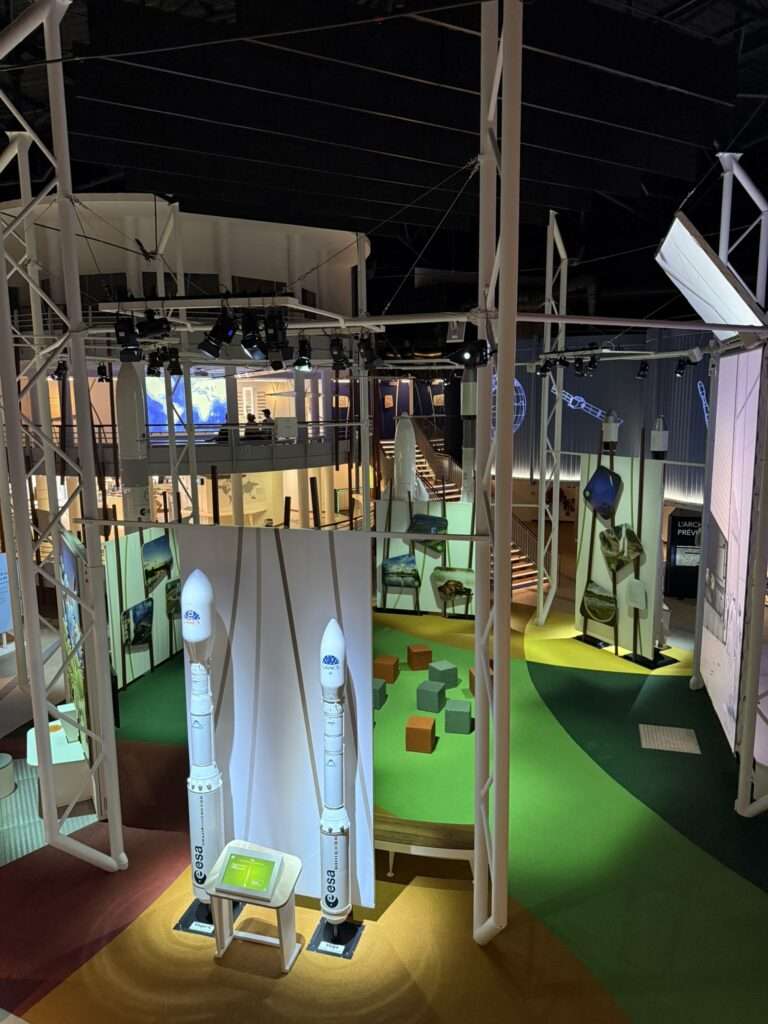 The interior of a museum about space in French Guiana