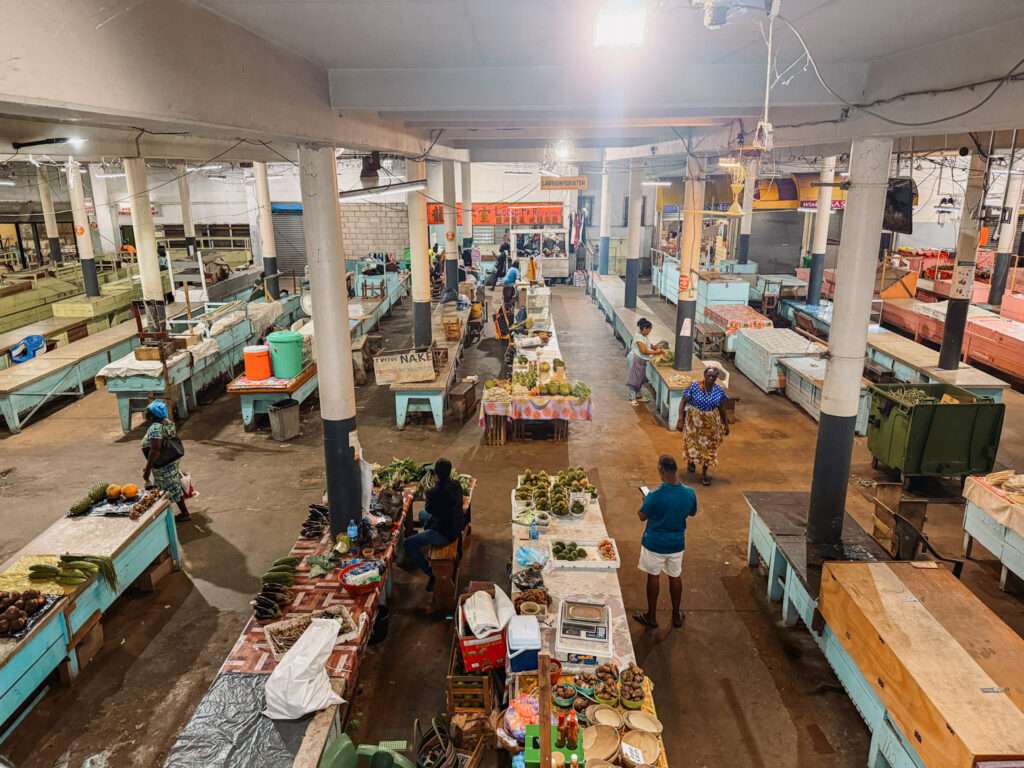 The view over a central market full of produce