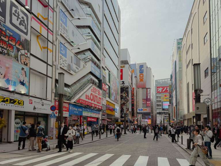 The streets of the Akihabara neighborhood in Tokyo for the 5 day Tokyo itinerary
