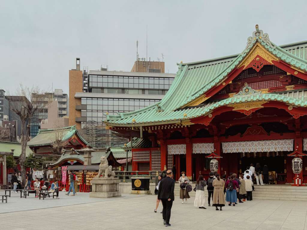 A Japanese temple in the midst of a city as part of the 5 day Tokyo itinerary