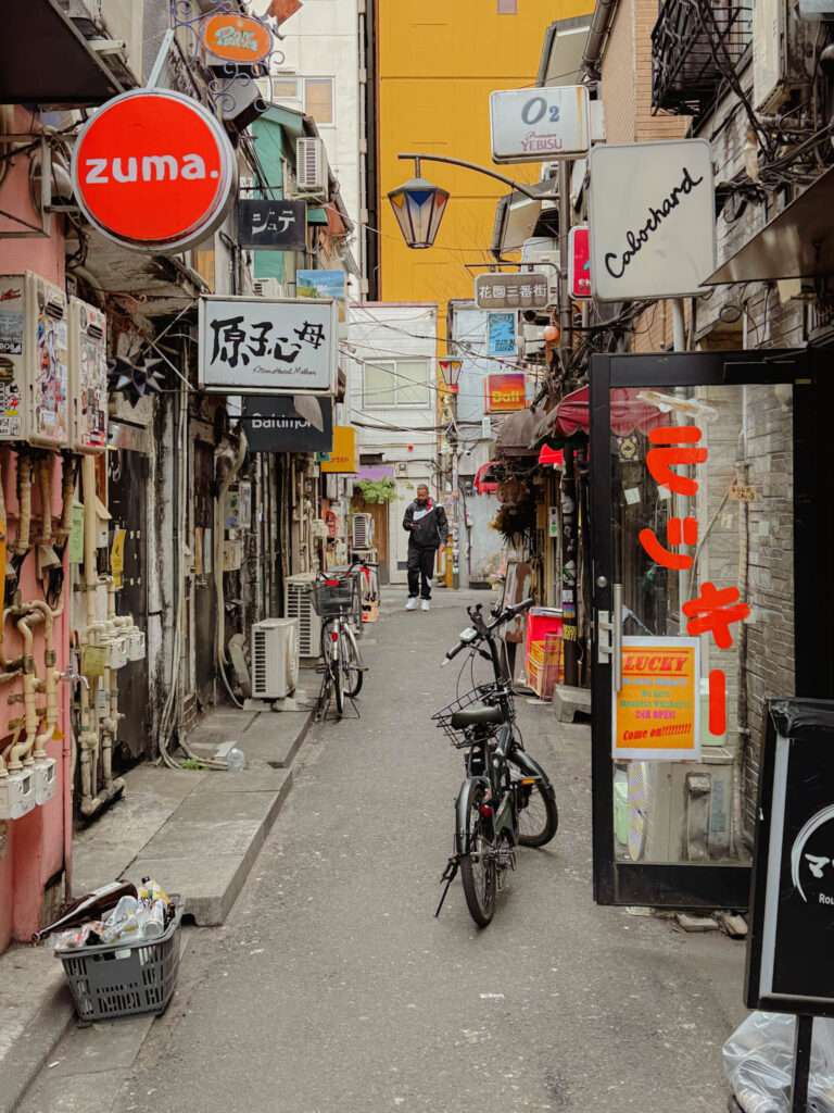 The alleys of Shinjuku Golden Gai area full of small pubs