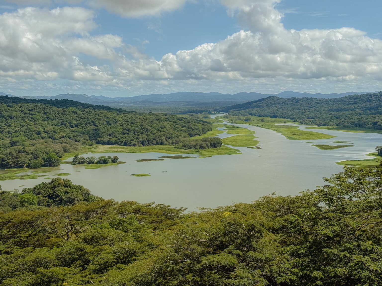 View over the Chagres River and rainforest from Gamboa, Panama
