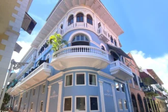 Exterior of the Magnolia Inn guesthouse in Casco Viejo Panama City with colonial facade - Magnolia Inn Casco Viejo Panama City