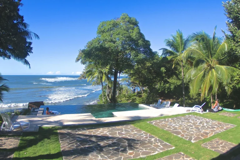Oceanfront infinity pool overlooking the La Punta surf break at Hotel Santa Catalina in Santa Catalina, Panama
