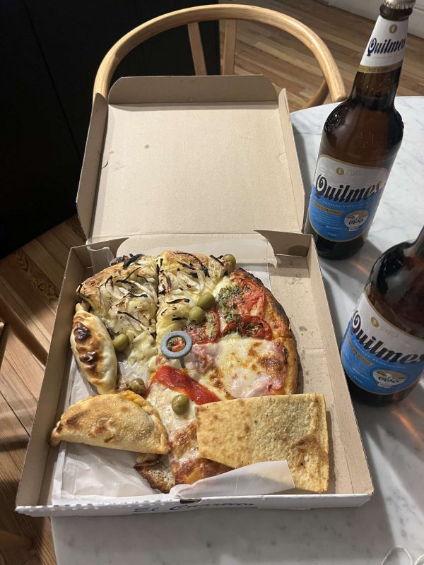 Argentina – Food and Drinks – pizza A box of a variety of different pizzas - Argentina food and drinks