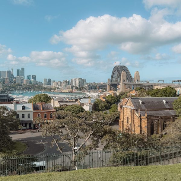 Australia – Sydney-128 The view of a bridge through some buildings - top things to do in Sydney