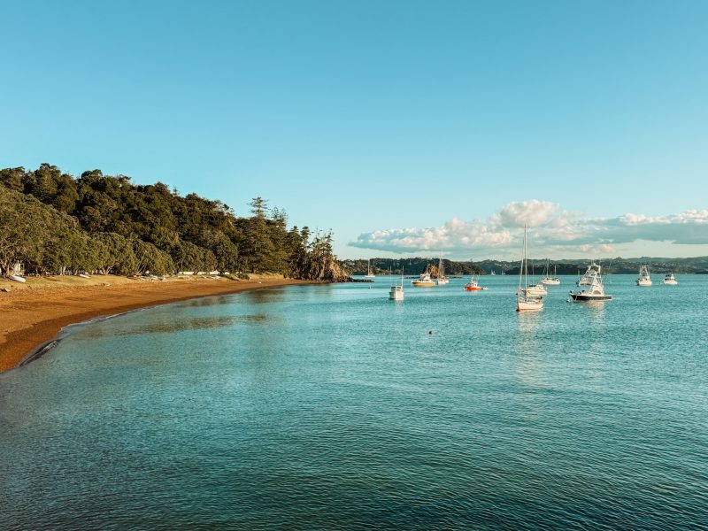 The view out into the Bay of Islands is beautiful